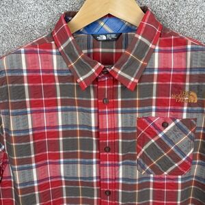 The North Face Men's‎ XL Red Multicolor Plaid Short Sleeve Hiking Shirt